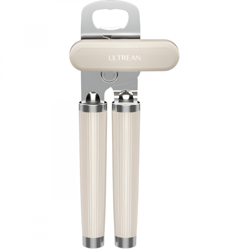 Manual Can Opener and Bottle Opener: Smooth Edge & Apricot Yellow