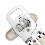 Manual Can Opener and Bottle Opener: Smooth Edge & Apricot Yellow