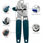 Hom-Aid Manual Can Opener with Magnet: Smooth Edge & Multifunctional