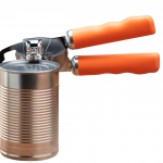 Zulay Kitchen Heavy-Duty Stainless Steel Can Opener w/ Bottle Opener - Soft Grip, Orange