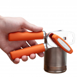 Zulay Kitchen Heavy-Duty Stainless Steel Can Opener w/ Bottle Opener - Soft Grip, Orange