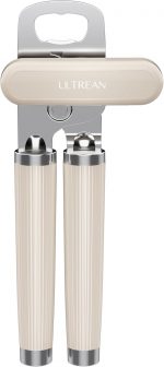 Manual Can Opener and Bottle Opener: Smooth Edge & Apricot Yellow