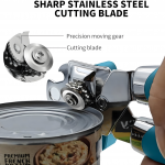 Home-Aid Heavy-Duty Manual Can Opener with Safe-Cut Smooth Edge, Magnetic Lid Lifter & Bottle Opener, Blue - Image 5